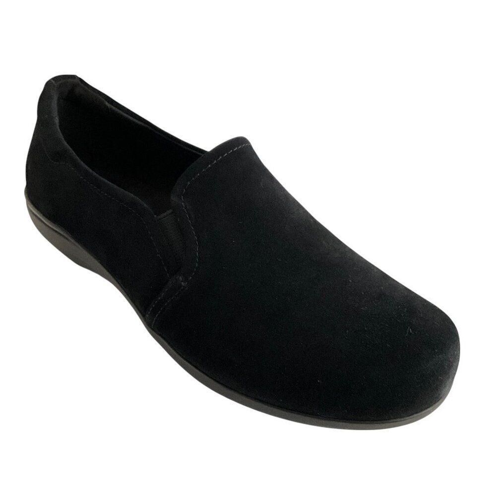Abeo Ayka Suede Loafers Comfort Slip-on Shoes Black 9.5
